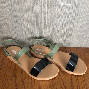 Melissa Shoes Sandals Black and Green